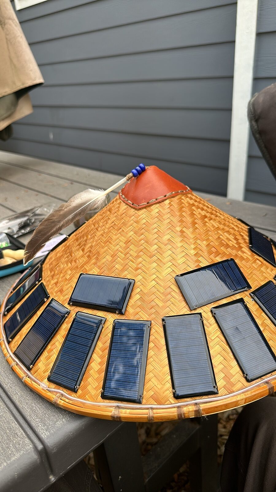 Solar panels arranged on the brim